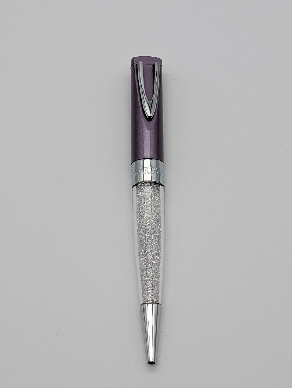 Swarovski Crystalline Ballpoint Pen - Metallic Mauve Purple & Crystal - No Box
